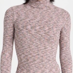 Madewell Fitted Turtleneck, Size S, Muti-colored, pinky rose gray shades.